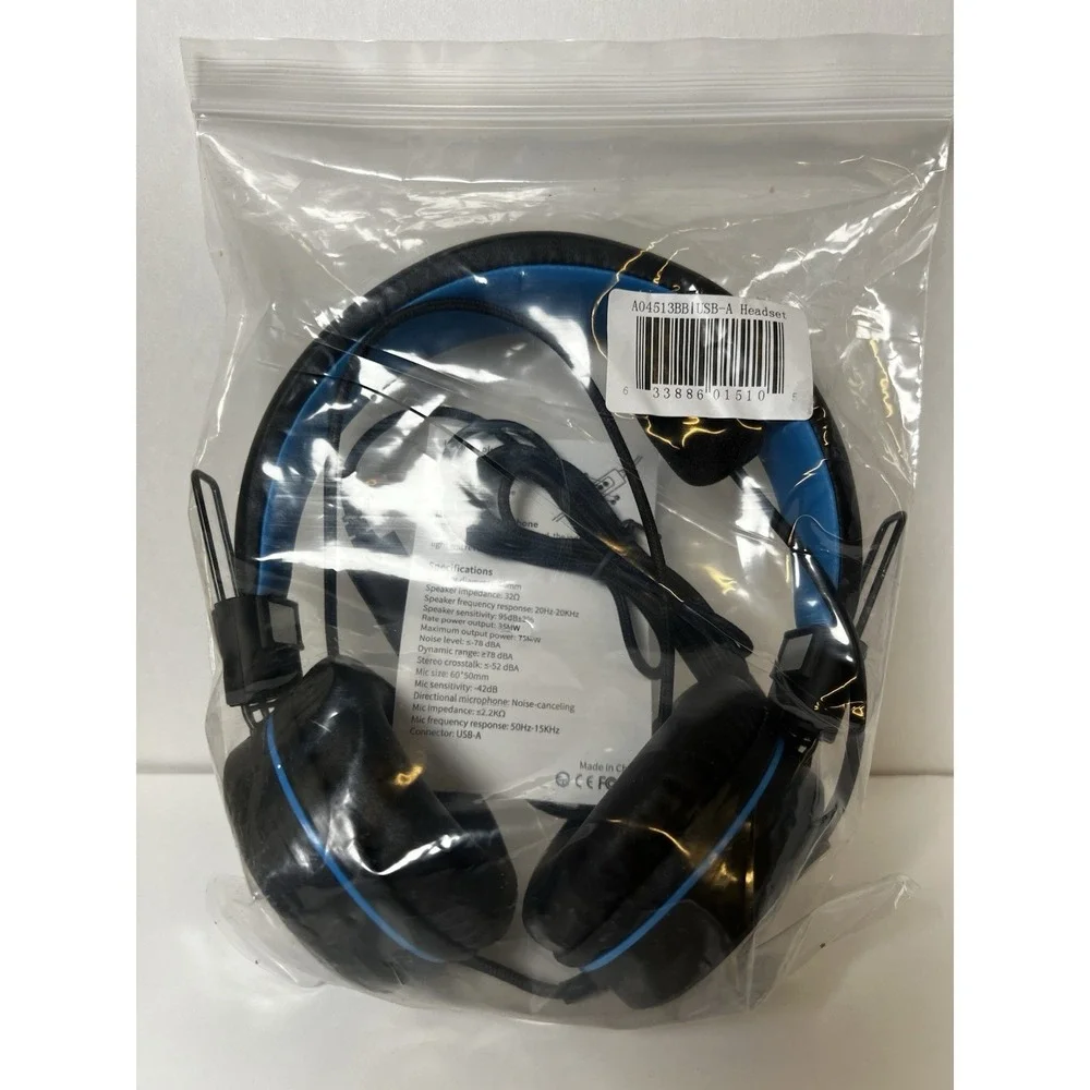 CODi A04513 USB Stereo Headset w/‎ Mic Voice Isolating New
